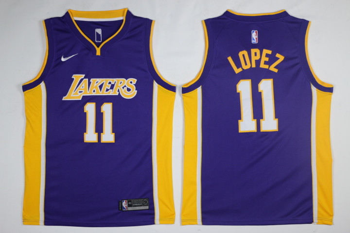 Men Los Angeles Lakers #11 Lopez Purple Game Nike NBA Jerseys->philadelphia 76ers->NBA Jersey